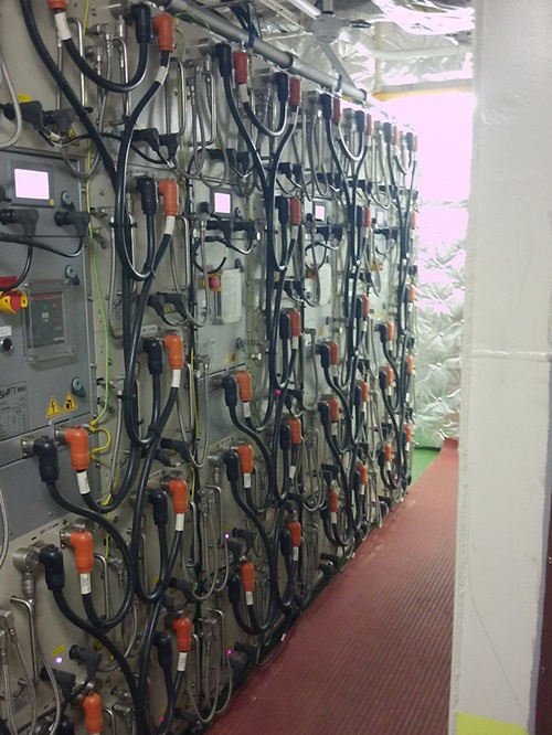 The battery bank aboard the hybrid bunker tanker