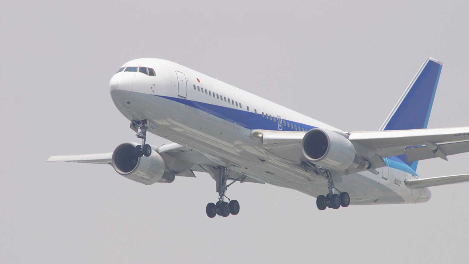 An airplane taking off into the sky