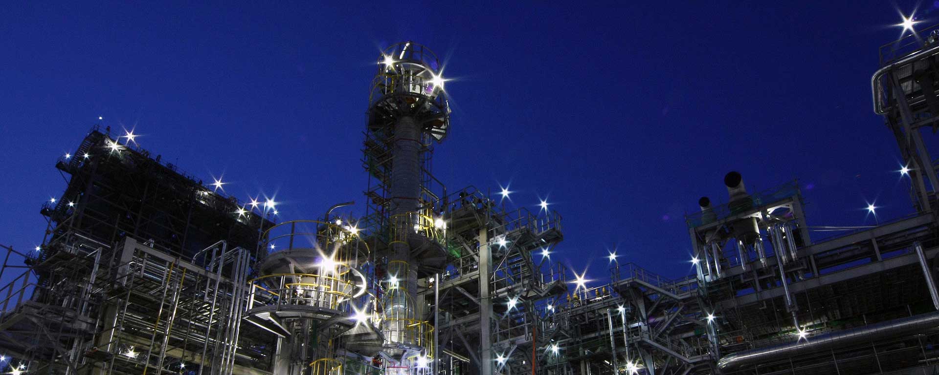 south korea Chevron plant at night