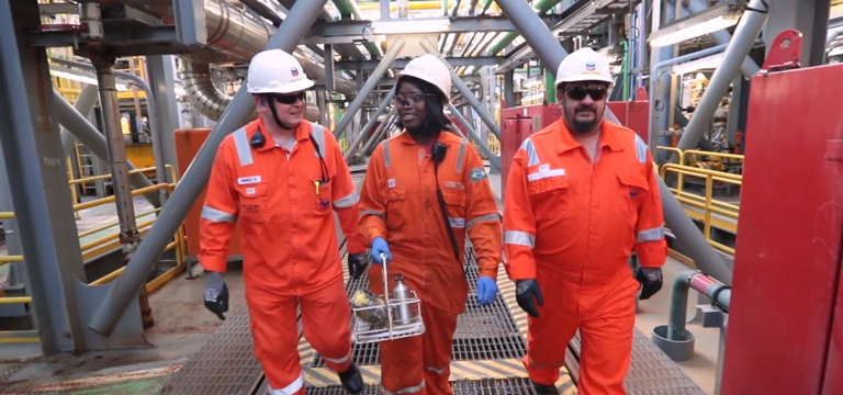 Chevron workers