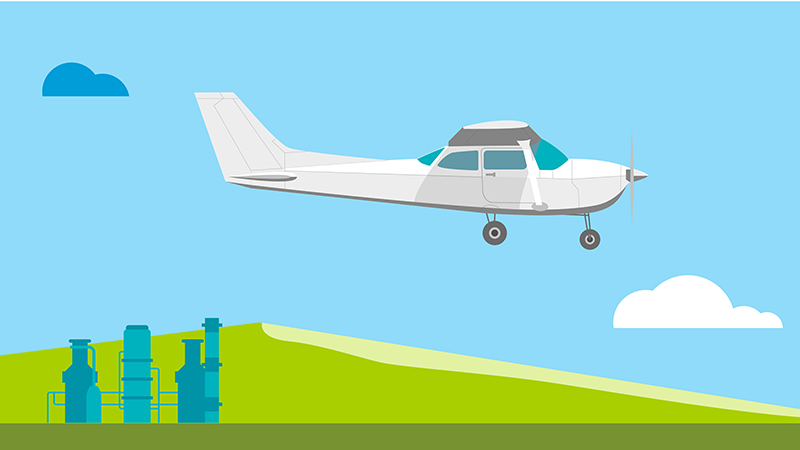 illustration of a light human piloted airplane
